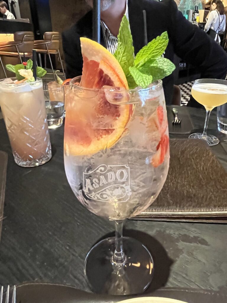 Enjoying a cocktail at Asado - Melbourne